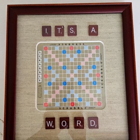 Scrabble players unite!! Custom framed shadowbox scrabble game pieces - Picture 1 of 3